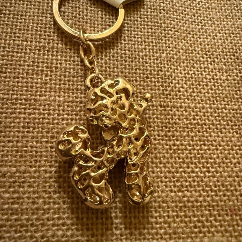 Fashion Jewelry Gold Crystal Dog Keychain